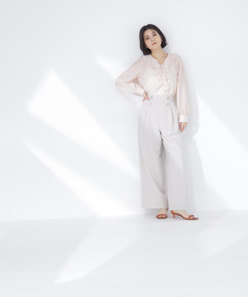 NATURAL BEAUTY BASIC（ナチュラルビューティーベーシック）の「◇ハイウエストマリンパンツ（その他パンツ・レディース・オフホワイト/ネイビー/ピンク・MEDIUM/SMALL/X-SMALL）」の7枚目の写真