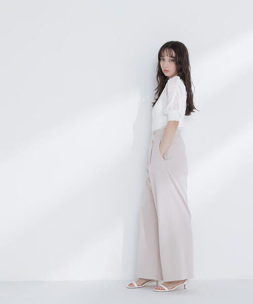 NATURAL BEAUTY BASIC（ナチュラルビューティーベーシック）の「◇ハイウエストマリンパンツ（その他パンツ・レディース・オフホワイト/ネイビー/ピンク・MEDIUM/SMALL/X-SMALL）」の10枚目の写真