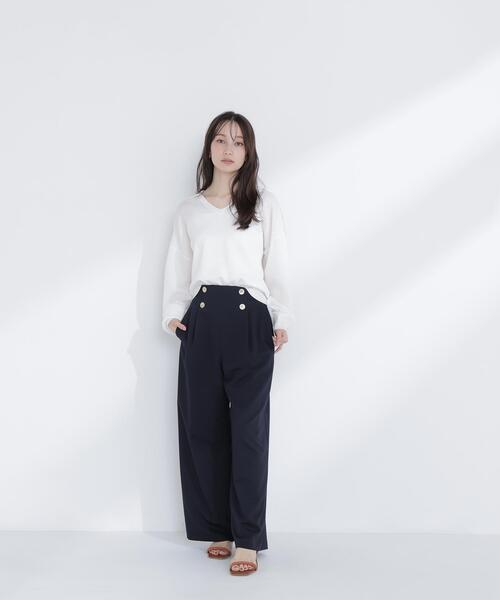 NATURAL BEAUTY BASIC(ナチュラルビューティーベーシック)の「◇ハイウエストマリンパンツ(その他パンツ・レディース・オフホワイト/ネイビー/ピンク・MEDIUM/SMALL/X-SMALL)」の11枚目の写真