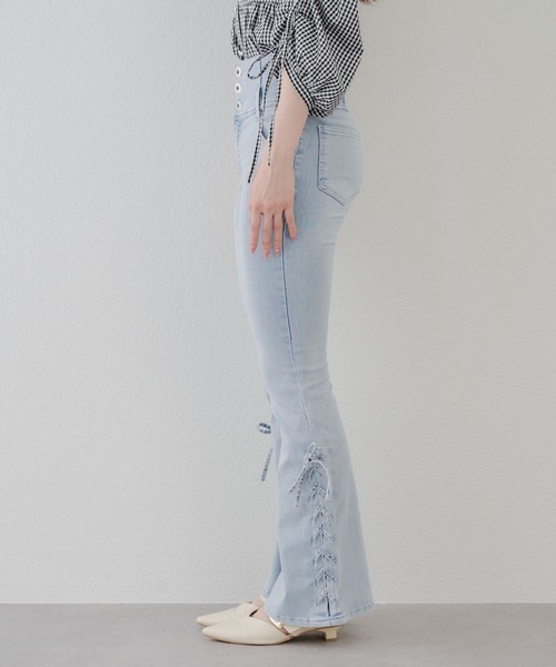 Another Branch olive des olive（アナザーブランチオリーブデオリーブ）の「サイドレースＵＰセミフレアデニム（その他パンツ・レディース・ケミカルウォッシュ/その他/スミクロ・MEDIUM/SMALL）」の12枚目の写真