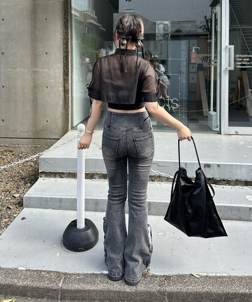 Another Branch olive des olive（アナザーブランチオリーブデオリーブ）の「サイドレースＵＰセミフレアデニム（その他パンツ・レディース・ケミカルウォッシュ/その他/スミクロ・MEDIUM/SMALL）」の19枚目の写真