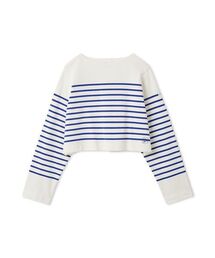 Mila Owen | ボートネック短丈パネルボーダー(Tシャツ/カットソー)