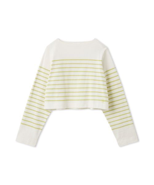 Mila Owen（ミラオーウェン）の「ボートネック短丈パネルボーダー（Tシャツ/カットソー・レディース・ブラック/ブルー/ライム・F）」の13枚目の写真