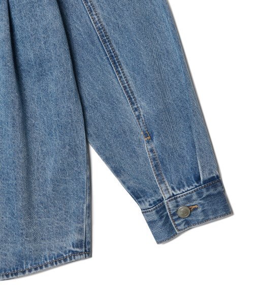 MUSINSA STANDARD KIDS（ムシンサスタンダードキッズ）の「オーバーサイズ デタッチャブル フード デニム シャツ [ライトインディゴ]（シャツ/ブラウス・レディース・その他・100/110/120/130/140/150/160）」の11枚目の写真