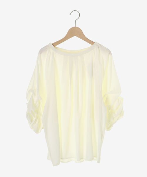 le.coeur blanc（ルクールブラン）の「タックスリーブブラウス（シャツ/ブラウス・レディース・オフホワイト/ブルー/ダークグレー・38）」の4枚目の写真