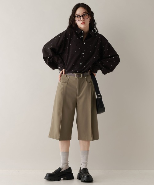 RAGEBLUE(レイジブルー)の「TRタックハーフパンツ(スラックス・レディース・ブラック/ベージュ・FREE)」の14枚目の写真