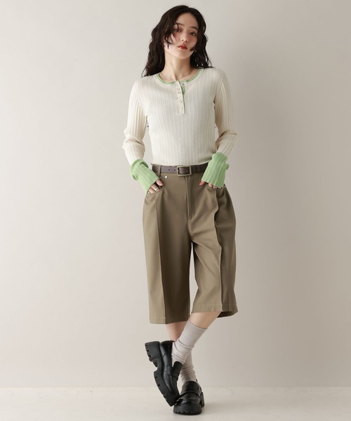 RAGEBLUE(レイジブルー)の「TRタックハーフパンツ(スラックス・レディース・ブラック/ベージュ・FREE)」の5枚目の写真