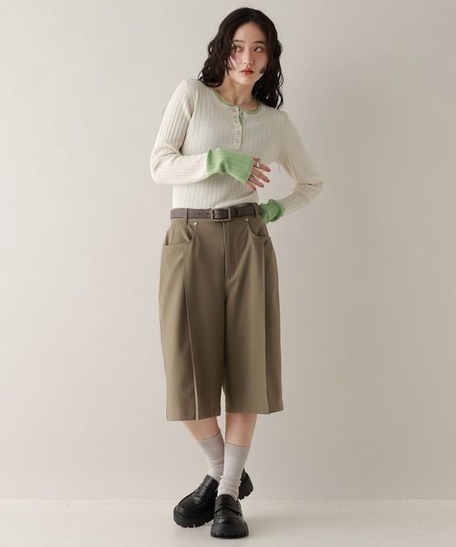 RAGEBLUE(レイジブルー)の「TRタックハーフパンツ(スラックス・レディース・ブラック/ベージュ・FREE)」の6枚目の写真