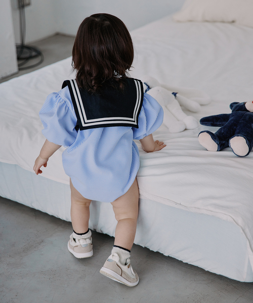 IENA ENFANT(イエナアンファン)の「【BASIC】セーラースタイベスト baby(スタイ/よだれかけ・キッズ・ブラック/ベージュ/ホワイト系その他/ホワイト・FREE)」の5枚目の写真