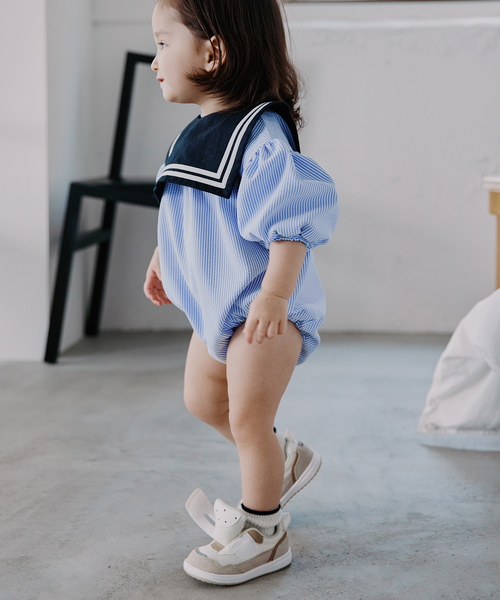 IENA ENFANT(イエナアンファン)の「【BASIC】セーラースタイベスト baby(スタイ/よだれかけ・キッズ・ブラック/ベージュ/ホワイト系その他/ホワイト・FREE)」の6枚目の写真