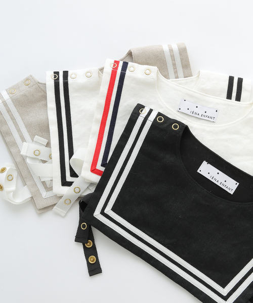 IENA ENFANT(イエナアンファン)の「【BASIC】セーラースタイベスト baby(スタイ/よだれかけ・キッズ・ブラック/ベージュ/ホワイト系その他/ホワイト・FREE)」の13枚目の写真