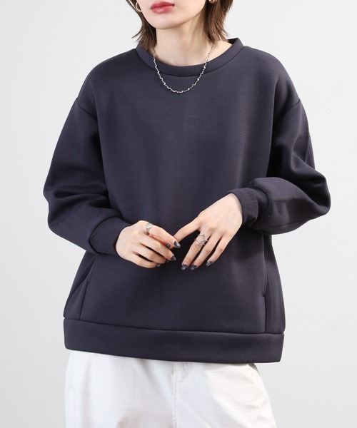 OMNES(オムネス)の「スポンジポンチ後裾ファスナープルオーバー(Tシャツ/カットソー・レディース・モカ/ネイビー・FREE)」の15枚目の写真