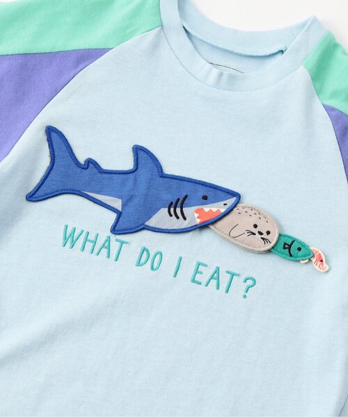 BIT'Z（ビッツ）の「【知育】動物達のごはん何かな半袖Tシャツ（Tシャツ/カットソー・キッズ・アイボリー/サックスブルー・80/90/95/100/110/120）」の13枚目の写真