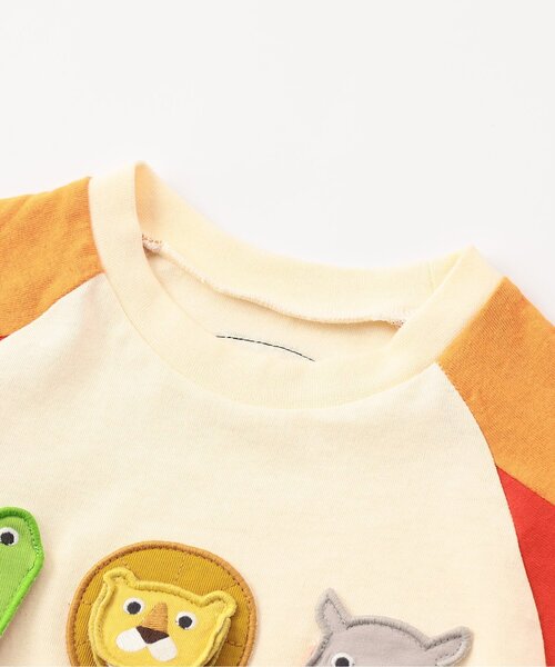 BIT'Z（ビッツ）の「【知育】動物達のごはん何かな半袖Tシャツ（Tシャツ/カットソー・キッズ・アイボリー/サックスブルー・80/90/95/100/110/120）」の7枚目の写真