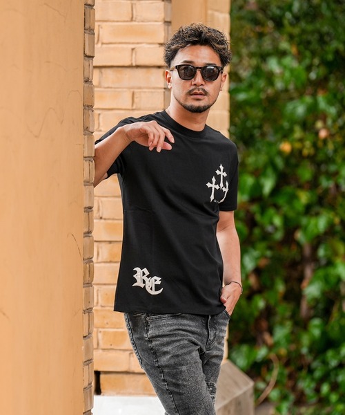 adamsJUGGLER(アダムスジャグラー)の「RTEG クロスパッチティー(Tシャツ/カットソー・メンズ・ブラック/ホワイト・XXL/XL/L/M/S)」の1枚目の写真