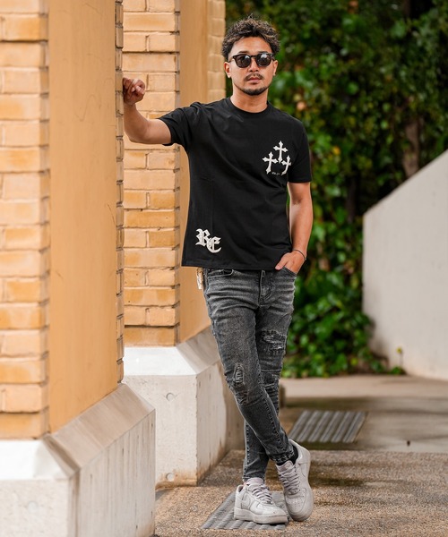 adamsJUGGLER(アダムスジャグラー)の「RTEG クロスパッチティー(Tシャツ/カットソー・メンズ・ブラック/ホワイト・XXL/XL/L/M/S)」の4枚目の写真
