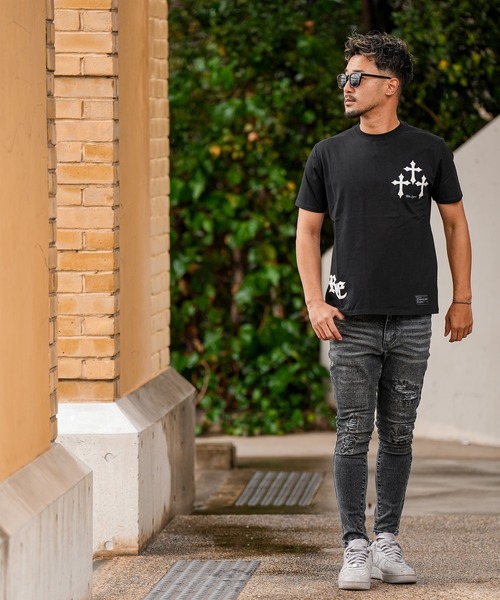 adamsJUGGLER(アダムスジャグラー)の「RTEG クロスパッチティー(Tシャツ/カットソー・メンズ・ブラック/ホワイト・XXL/XL/L/M/S)」の6枚目の写真