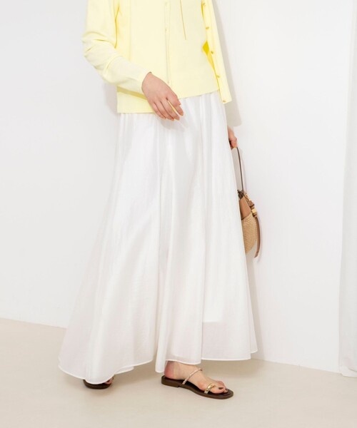 NOLLEY’S Sophi（ノーリーズソフィ）の「ウォッシャブルシアーボリュームフレアロングスカート（スカート・レディース・キャメル/ホワイト/ブラック・38/36/34）」の7枚目の写真