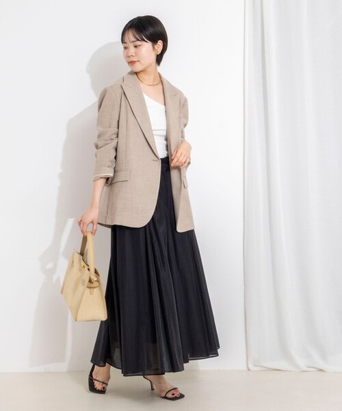 NOLLEY’S Sophi（ノーリーズソフィ）の「ウォッシャブルシアーボリュームフレアロングスカート（スカート・レディース・キャメル/ホワイト/ブラック・38/36/34）」の14枚目の写真