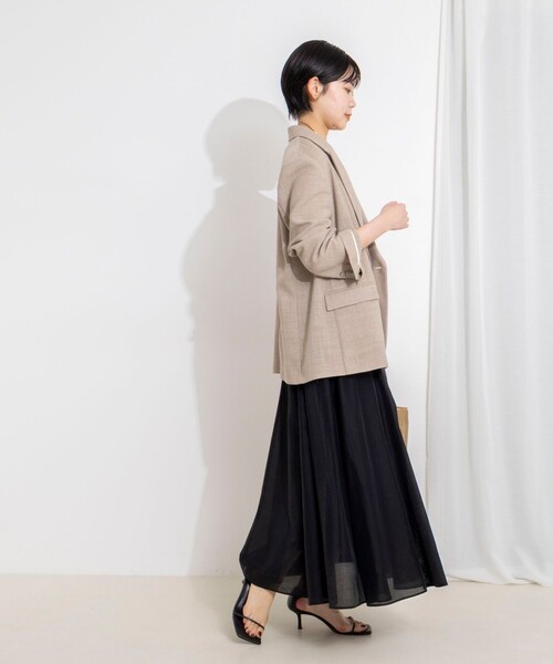 NOLLEY’S Sophi（ノーリーズソフィ）の「ウォッシャブルシアーボリュームフレアロングスカート（スカート・レディース・キャメル/ホワイト/ブラック・38/36/34）」の15枚目の写真