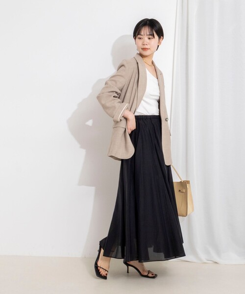 NOLLEY’S Sophi（ノーリーズソフィ）の「ウォッシャブルシアーボリュームフレアロングスカート（スカート・レディース・キャメル/ホワイト/ブラック・38/36/34）」の17枚目の写真