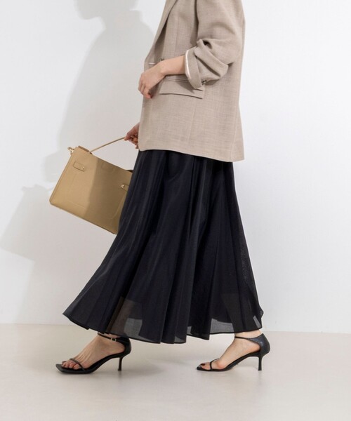 NOLLEY’S Sophi（ノーリーズソフィ）の「ウォッシャブルシアーボリュームフレアロングスカート（スカート・レディース・キャメル/ホワイト/ブラック・38/36/34）」の18枚目の写真