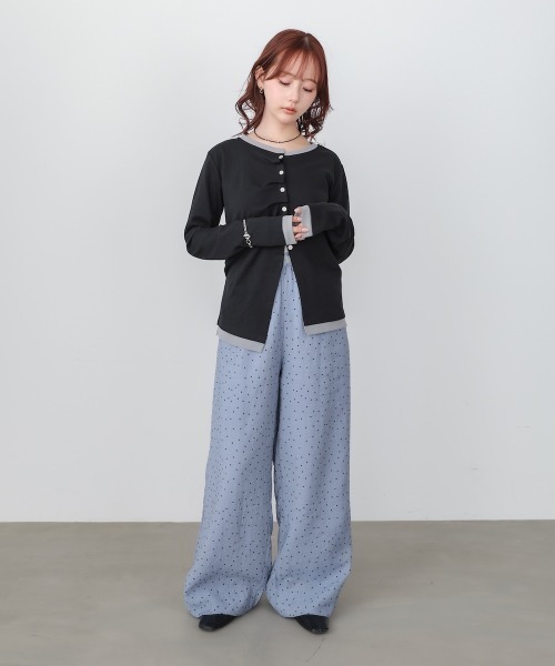 Bab（バブ）の「配色レイヤードドレープカーディガン（カーディガン/ボレロ・レディース・ブラック/ホワイト系その他/杢グレー・FREE）」の22枚目の写真