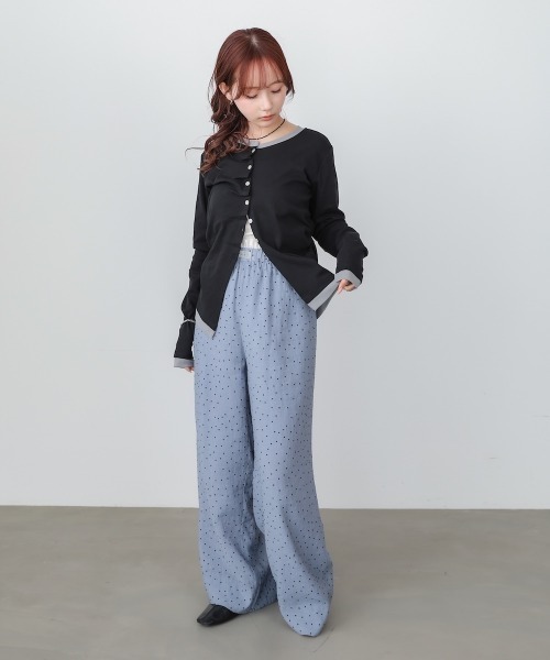 Bab（バブ）の「配色レイヤードドレープカーディガン（カーディガン/ボレロ・レディース・ブラック/ホワイト系その他/杢グレー・FREE）」の15枚目の写真
