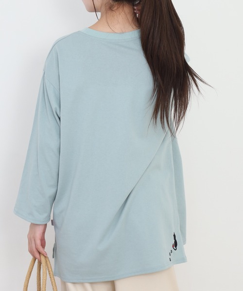 Quelle Chance(ケルシャンス)の「多ポケット刺繍プルオーバー いろいろネコ 長袖(Tシャツ/カットソー・レディース・チャコールグレー/オートミール/ミント・L/M)」の17枚目の写真