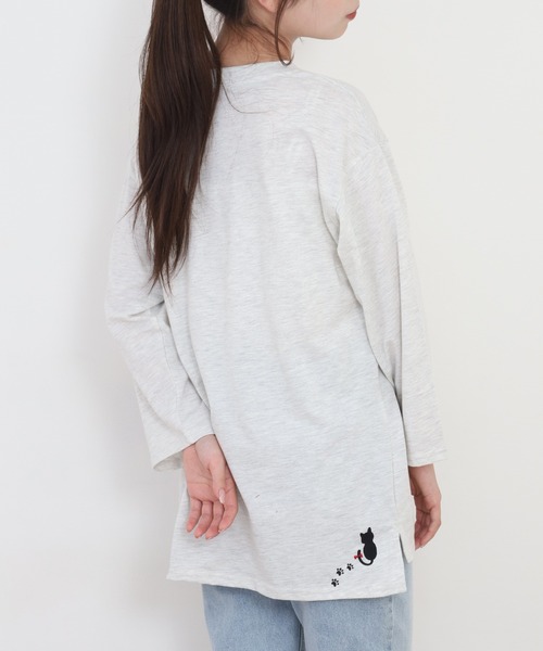 Quelle Chance(ケルシャンス)の「多ポケット刺繍プルオーバー いろいろネコ 長袖(Tシャツ/カットソー・レディース・チャコールグレー/オートミール/ミント・L/M)」の7枚目の写真