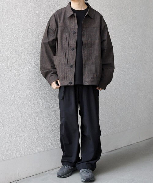 SHIPS any(シップス エニィ)の「SHIPS any:〈撥水/軽量/ストレッチ〉SOLOTEX(R) シアサッカー トラック ブルゾン 26SS(セットアップ対応)◇(ブルゾン・メンズ・チャコールグレー/キャメル/ダークブルー/ネイビー・SMALL/LARGE/MEDIUM)」の14枚目の写真