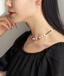 in mood | in mood/インムード ONX&RICEPRL 36cm choker(ネックレス)
