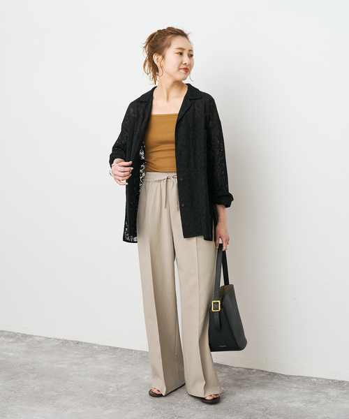Spick & Span（スピックアンドスパン）の「PEウォッシャブルイージースラックスパンツ（その他パンツ・レディース・ベージュ/ブラウン/チャコールグレー・38/36/40）」の6枚目の写真