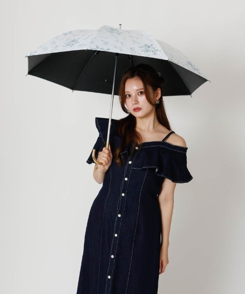 dazzlin（ダズリン）の「【dazzlin(ダズリン)】フラワープリント晴雨兼用傘（長傘）（長傘・レディース・ブラック/ピンク/ホワイト・FREE）」の11枚目の写真