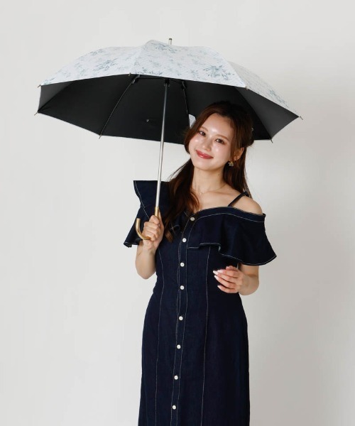 dazzlin（ダズリン）の「【dazzlin(ダズリン)】フラワープリント晴雨兼用傘（長傘）（長傘・レディース・ブラック/ピンク/ホワイト・FREE）」の12枚目の写真