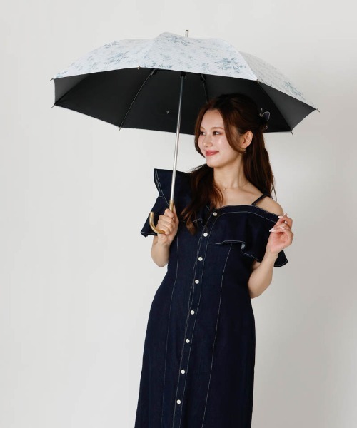 dazzlin（ダズリン）の「【dazzlin(ダズリン)】フラワープリント晴雨兼用傘（長傘）（長傘・レディース・ブラック/ピンク/ホワイト・FREE）」の13枚目の写真