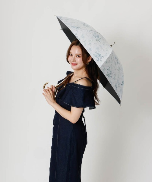 dazzlin（ダズリン）の「【dazzlin(ダズリン)】フラワープリント晴雨兼用傘（長傘）（長傘・レディース・ブラック/ピンク/ホワイト・FREE）」の15枚目の写真