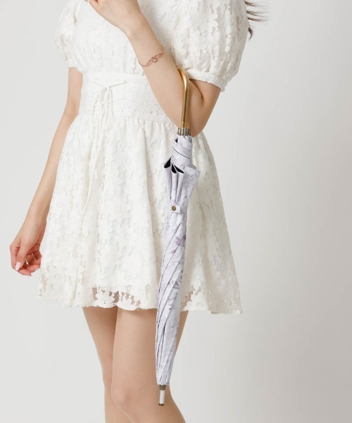 dazzlin（ダズリン）の「【dazzlin(ダズリン)】フラワープリント晴雨兼用傘（長傘）（長傘・レディース・ブラック/ピンク/ホワイト・FREE）」の16枚目の写真