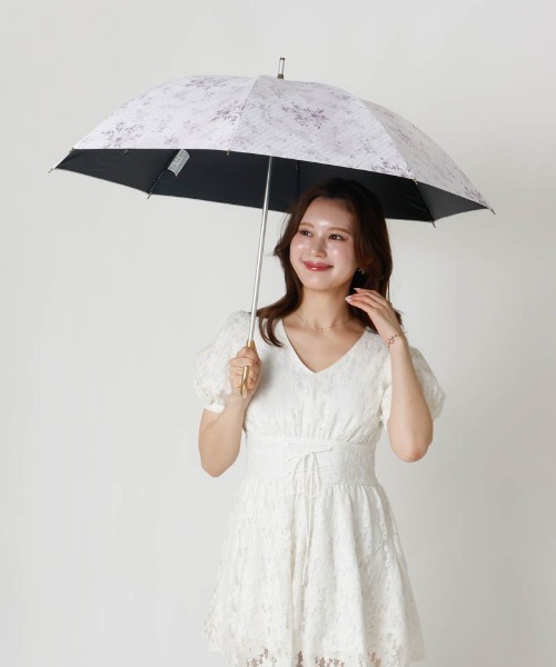 dazzlin（ダズリン）の「【dazzlin(ダズリン)】フラワープリント晴雨兼用傘（長傘）（長傘・レディース・ブラック/ピンク/ホワイト・FREE）」の18枚目の写真