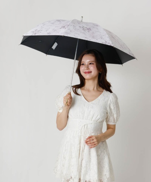 dazzlin（ダズリン）の「【dazzlin(ダズリン)】フラワープリント晴雨兼用傘（長傘）（長傘・レディース・ブラック/ピンク/ホワイト・FREE）」の19枚目の写真
