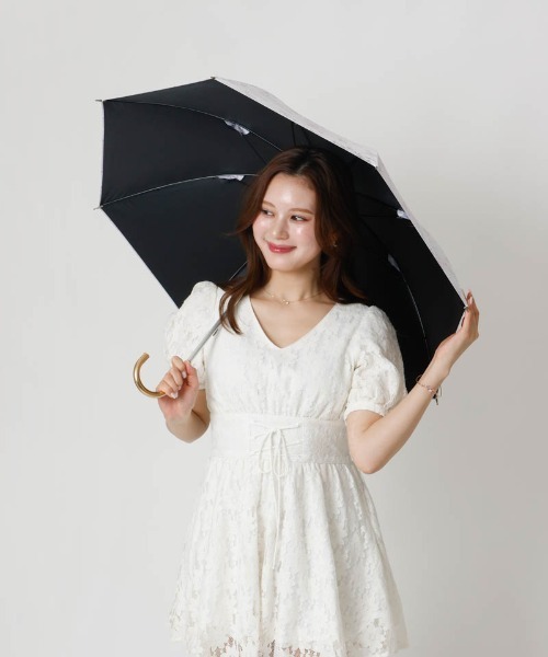 dazzlin（ダズリン）の「【dazzlin(ダズリン)】フラワープリント晴雨兼用傘（長傘）（長傘・レディース・ブラック/ピンク/ホワイト・FREE）」の20枚目の写真