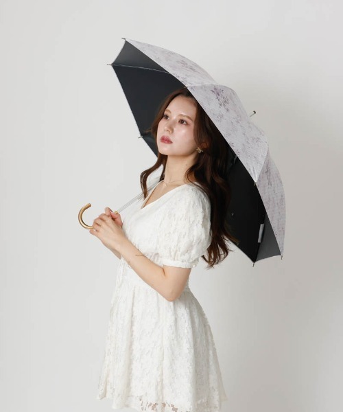 dazzlin（ダズリン）の「【dazzlin(ダズリン)】フラワープリント晴雨兼用傘（長傘）（長傘・レディース・ブラック/ピンク/ホワイト・FREE）」の22枚目の写真