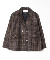 LA POMME petit（ラポミ・プチ）の「Moss Green Plaid Coat（チェスターコート）」