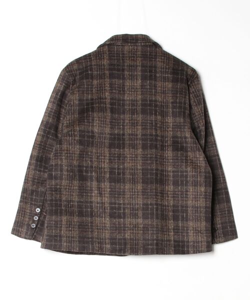 LA POMME petit(ラポミ・プチ)の「Moss Green Plaid Coat(チェスターコート・レディース・ブラック・SMALL)」の6枚目の写真