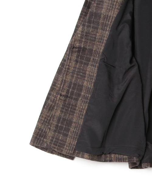 LA POMME petit(ラポミ・プチ)の「Moss Green Plaid Coat(チェスターコート・レディース・ブラック・SMALL)」の5枚目の写真