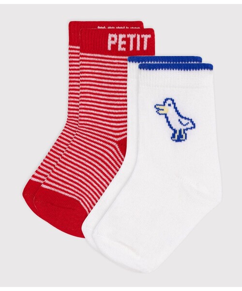 PETIT BATEAU(プチバトー)の「柄入りソックス2枚組(ソックス/靴下・キッズ・その他1・6m-12m/18m-36m)」の1枚目の写真
