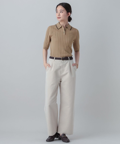 GLOBAL WORK(グローバルワーク)の「MATINEE LINE/ニットポロプルオーバー5分袖/646674(ニット/セーター・レディース・ブラック/ベージュ系その他3/グリーン・MEDIUM/LARGE)」の10枚目の写真