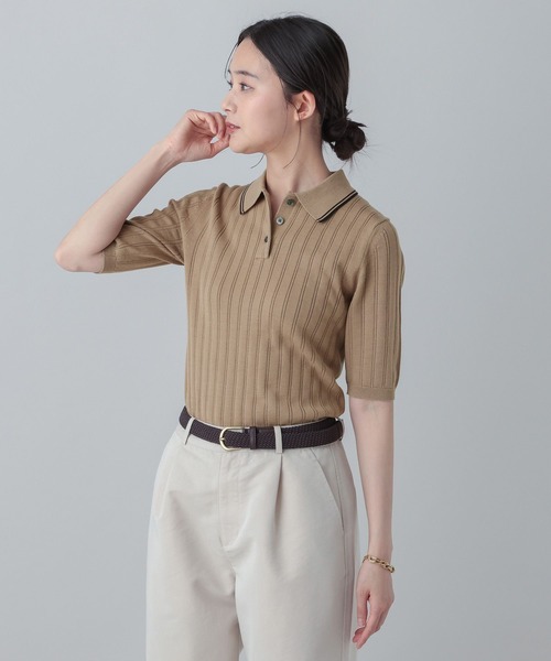 GLOBAL WORK(グローバルワーク)の「MATINEE LINE/ニットポロプルオーバー5分袖/646674(ニット/セーター・レディース・ブラック/ベージュ系その他3/グリーン・MEDIUM/LARGE)」の11枚目の写真