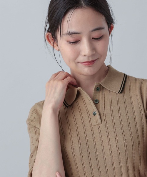 GLOBAL WORK(グローバルワーク)の「MATINEE LINE/ニットポロプルオーバー5分袖/646674(ニット/セーター・レディース・ブラック/ベージュ系その他3/グリーン・MEDIUM/LARGE)」の13枚目の写真