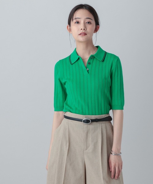 GLOBAL WORK(グローバルワーク)の「MATINEE LINE/ニットポロプルオーバー5分袖/646674(ニット/セーター・レディース・ブラック/ベージュ系その他3/グリーン・MEDIUM/LARGE)」の17枚目の写真